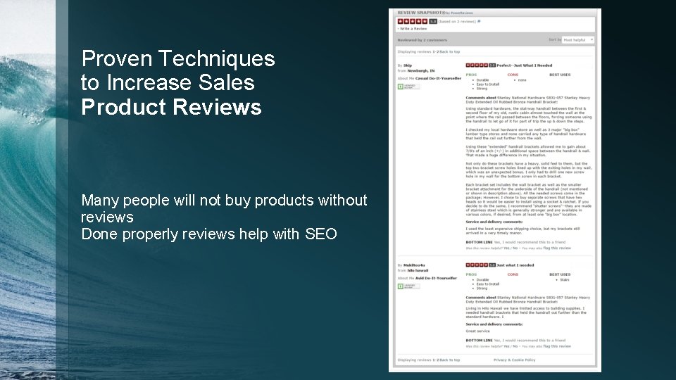 Proven Techniques to Increase Sales Product Reviews Many people will not buy products without