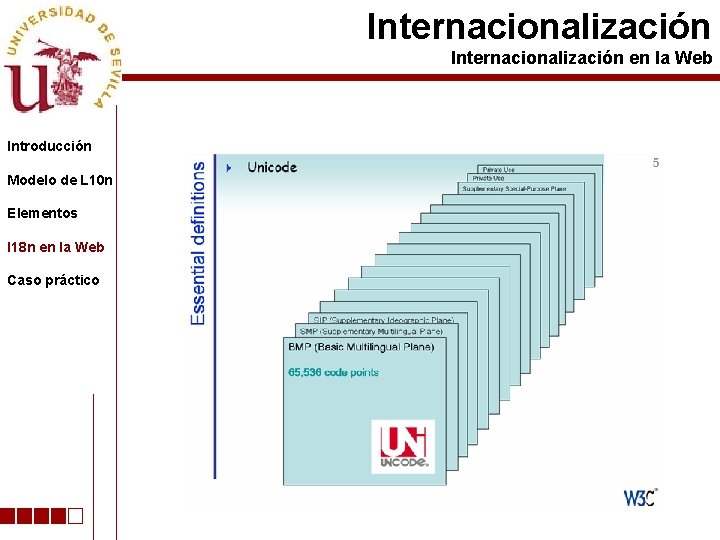 Internacionalización en la Web Introducción Modelo de L 10 n Elementos I 18 n