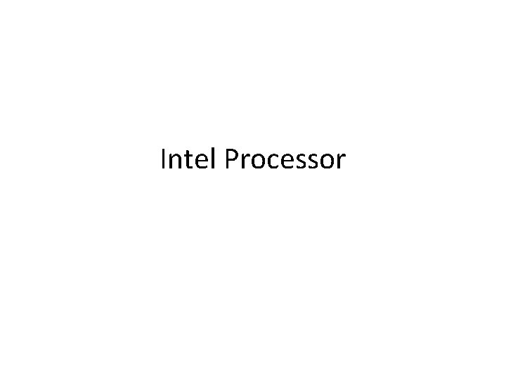 Intel Processor 