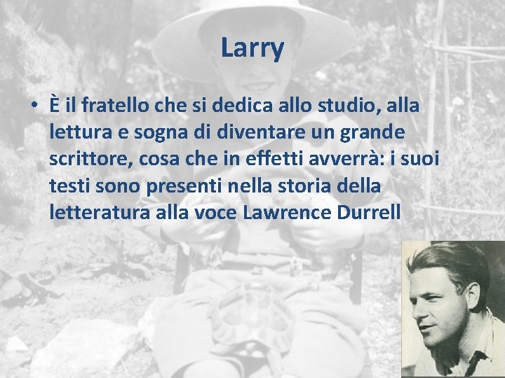 Larry • È il fratello che si dedica allo studio, alla lettura e sogna