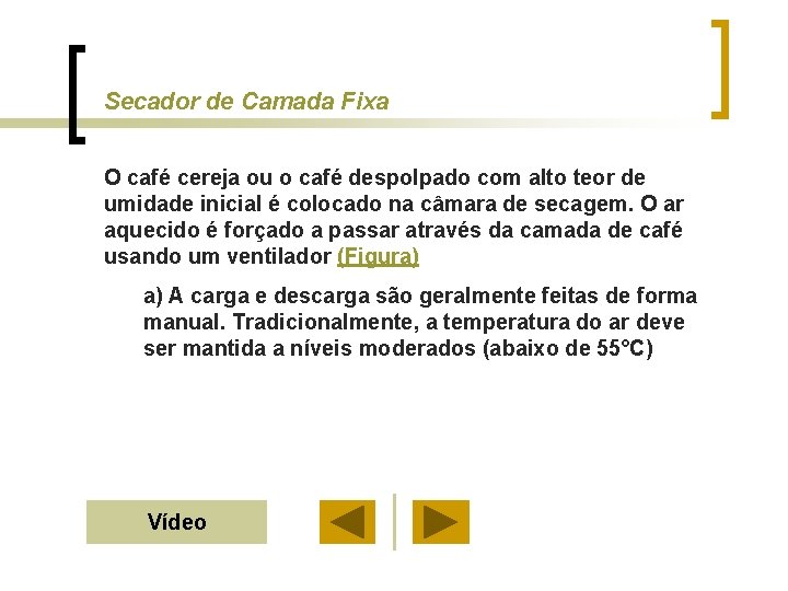 Secador de Camada Fixa O café cereja ou o café despolpado com alto teor