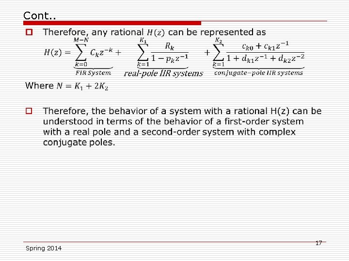 Cont. . o Spring 2014 17 