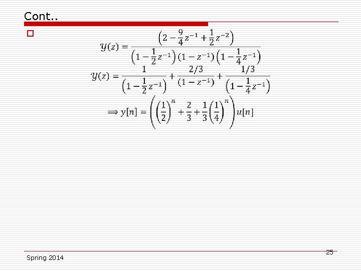 Cont. . o Spring 2014 25 