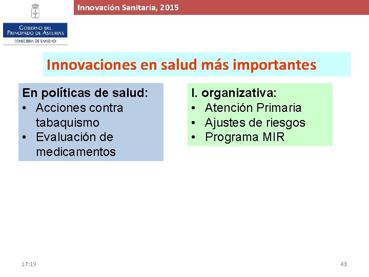 Innovación. Proyecto Sanitaria, de 2015 Ampliación y Mejora del Hospital de Cabueñes, 2015 Innovaciones