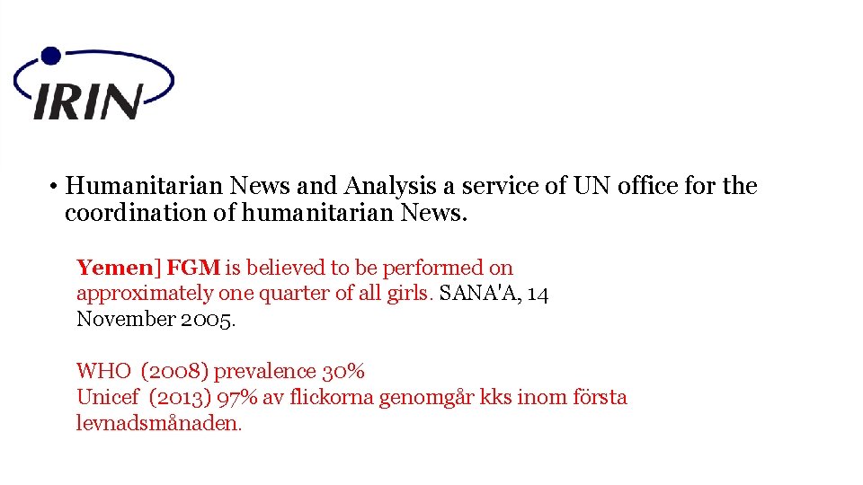  • Humanitarian News and Analysis a service of UN office for the coordination