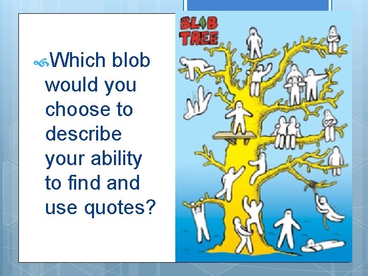  Which blob would you choose to describe your ability to find and use