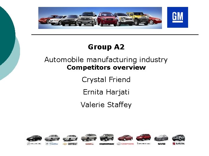 Group A 2 Automobile manufacturing industry Competitors overview Crystal Friend Ernita Harjati Valerie Staffey