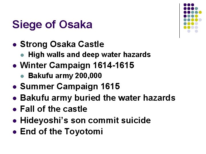 Siege of Osaka l Strong Osaka Castle l l Winter Campaign 1614 -1615 l