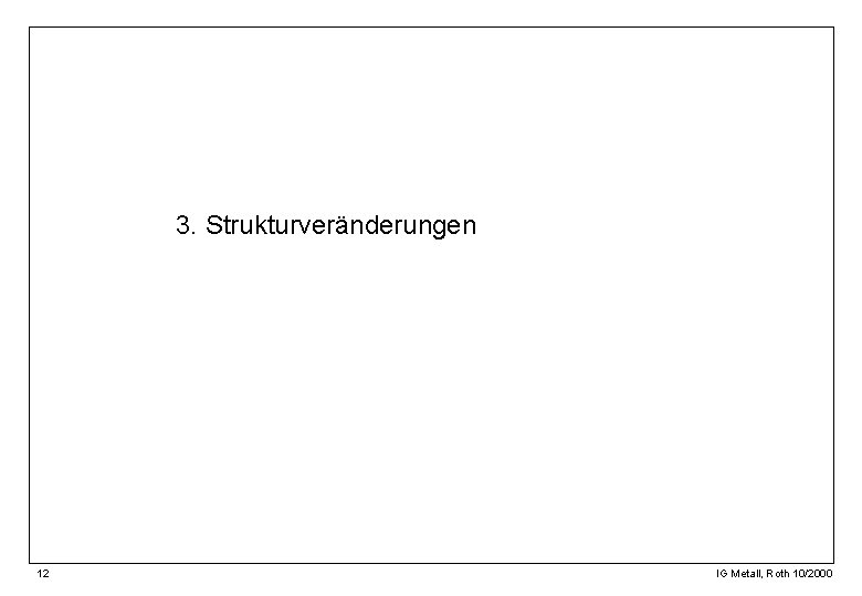 3. Strukturveränderungen 12 IG Metall, Roth 10/2000 