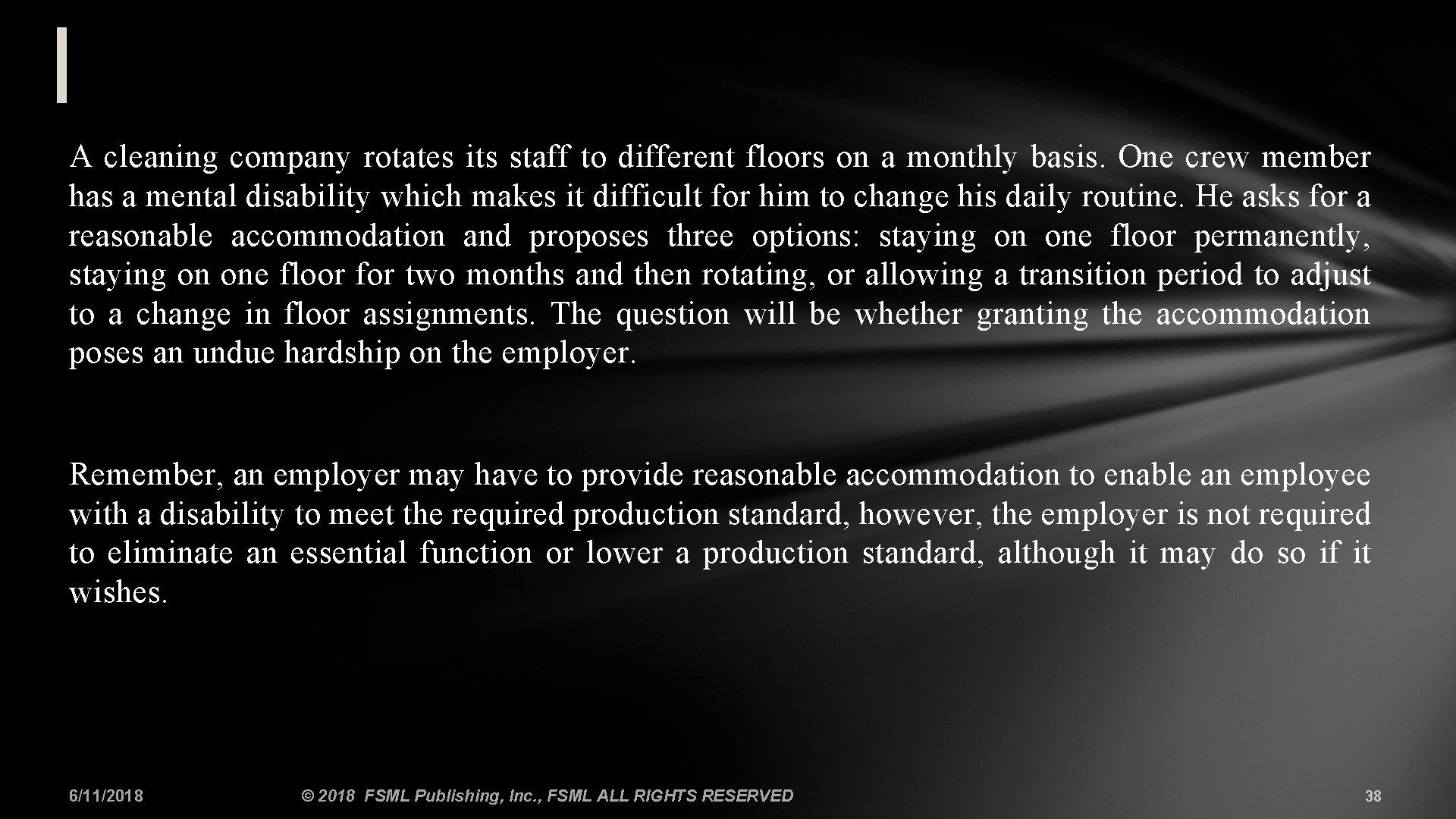 A cleaning company rotates its staff to different floors on a monthly basis. One