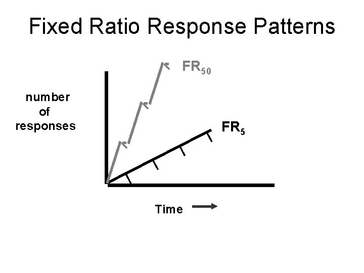Fixed Ratio Response Patterns FR 50 number of responses FR 5 Time 