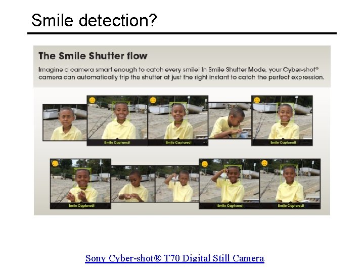 Smile detection? Sony Cyber-shot® T 70 Digital Still Camera 