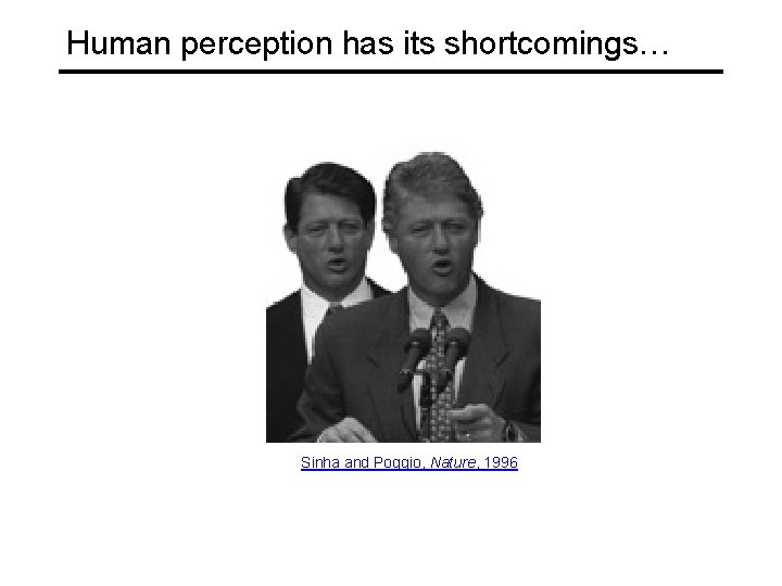 Human perception has its shortcomings… Sinha and Poggio, Nature, 1996 