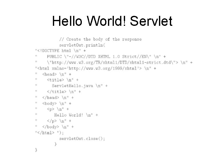 Hello World! Servlet 