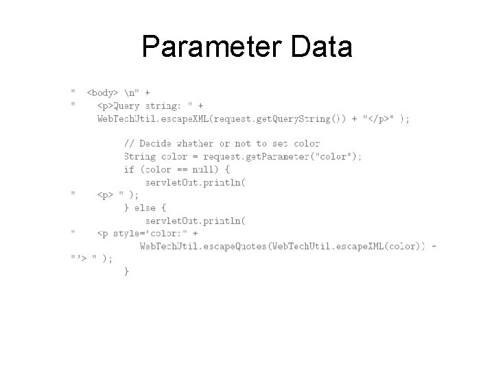 Parameter Data 