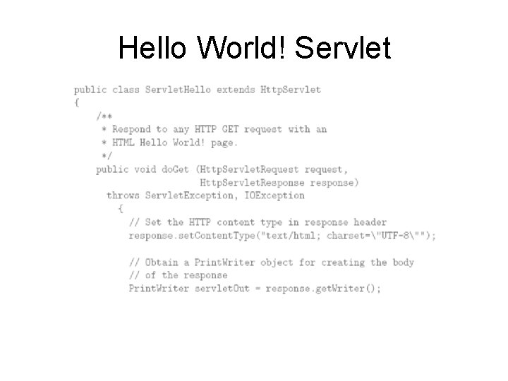 Hello World! Servlet 