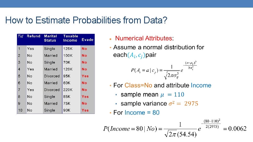 How to Estimate Probabilities from Data? • How to Estimate Probabilities from Data? •