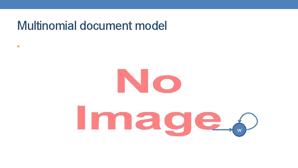 Multinomial document model • w Multinomial document model • w