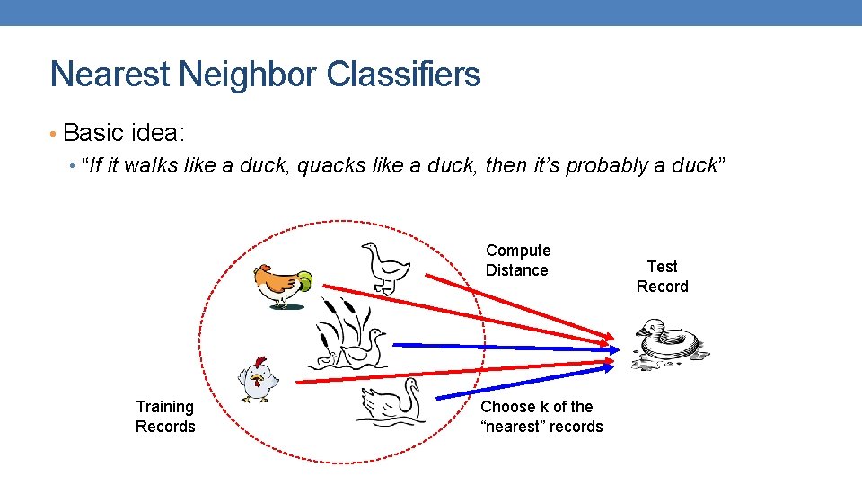 Nearest Neighbor Classifiers • Basic idea: • “If it walks like a duck, quacks Nearest Neighbor Classifiers • Basic idea: • “If it walks like a duck, quacks