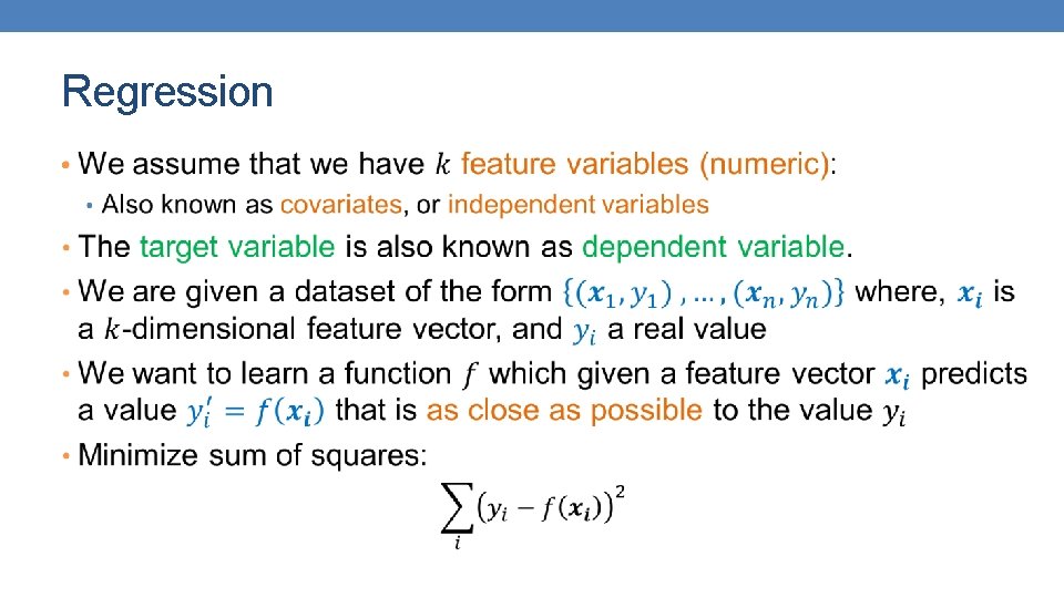 Regression • Regression •