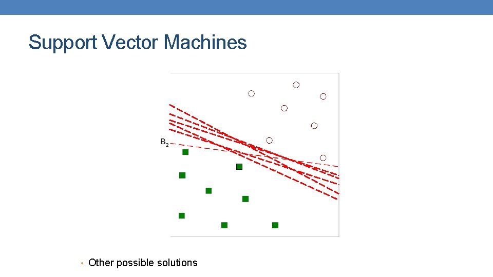 Support Vector Machines • Other possible solutions Support Vector Machines • Other possible solutions