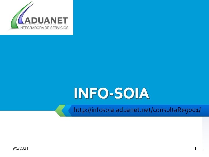 LOGO INFO-SOIA http: //infosoia. aduanet. net/consulta. Reg 001/ 9/5/2021 1 