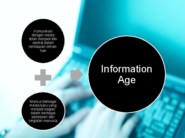 Komunikasi dengan media telah menjadi titik sentral dalam kehidupan sehari Information Age Muncul berbagai