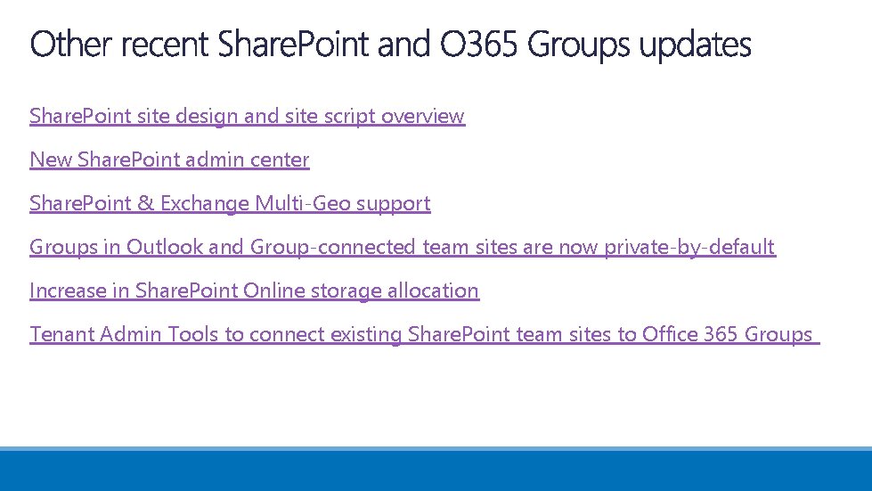 Share. Point site design and site script overview New Share. Point admin center Share.