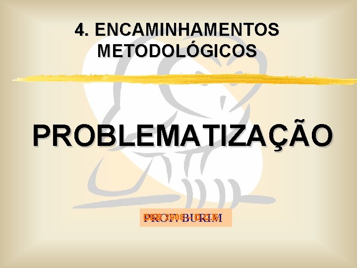 4. ENCAMINHAMENTOS METODOLÓGICOS PROBLEMATIZAÇÃO DEB 2008 BURIM – D. C. E. PROF. 