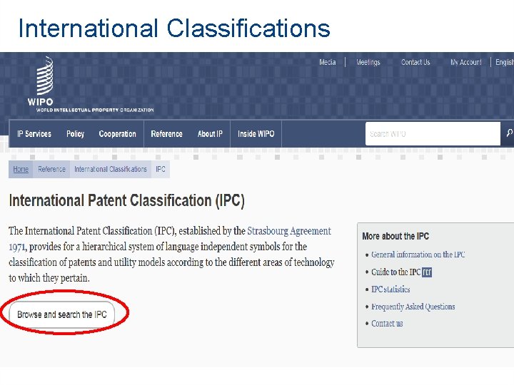 International Classifications 21 