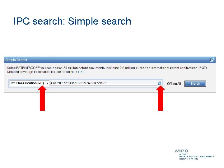 IPC search: Simple search 