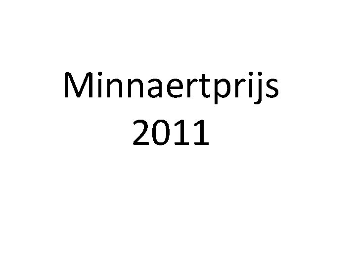 Minnaertprijs 2011 