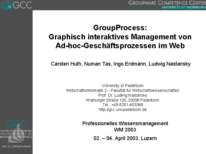 Group Process Graphisch interaktives Management von ...