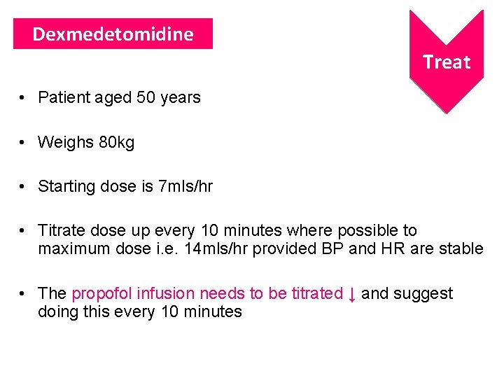 Dexmedetomidine Treat • Patient aged 50 years • Weighs 80 kg • Starting dose