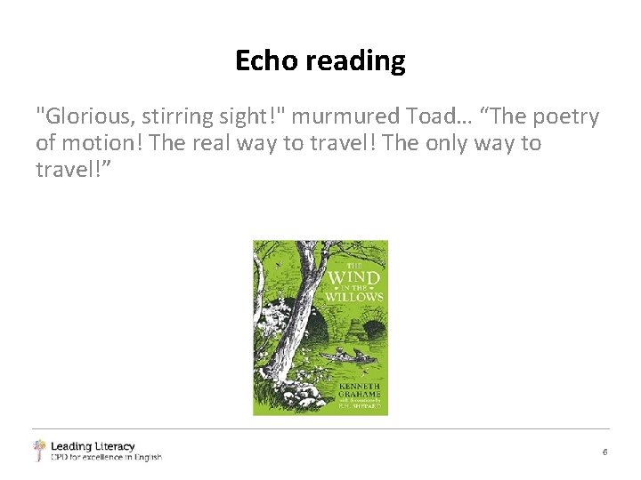 Echo reading "Glorious, stirring sight!" murmured Toad… “The poetry of motion! The real way