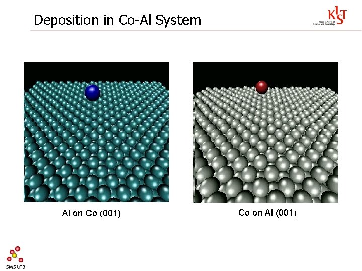 Deposition in Co-Al System Al on Co (001) Co on Al (001) 