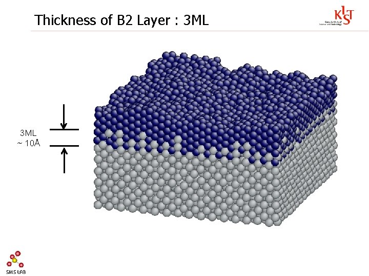 Thickness of B 2 Layer : 3 ML ~ 10Å 