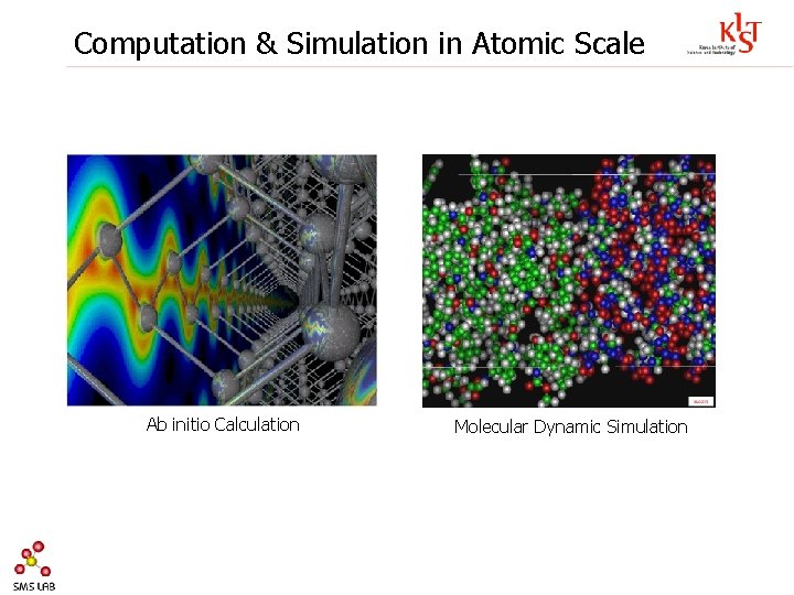Computation & Simulation in Atomic Scale Ab initio Calculation Molecular Dynamic Simulation 