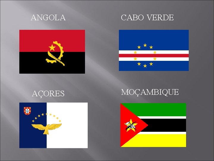 ANGOLA CABO VERDE AÇORES MOÇAMBIQUE 