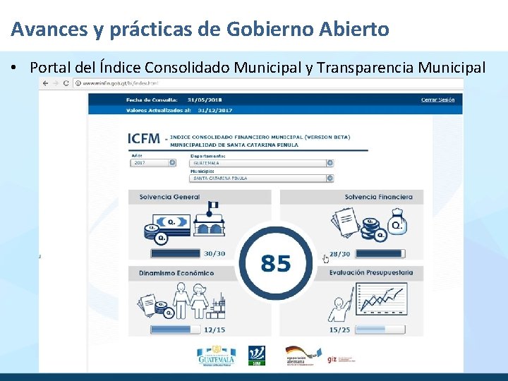 Avances y prácticas de Gobierno Abierto • Portal del Índice Consolidado Municipal y Transparencia