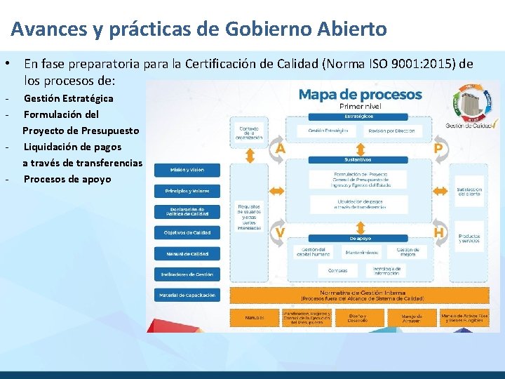 Avances y prácticas de Gobierno Abierto • En fase preparatoria para la Certificación de