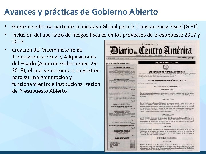 Avances y prácticas de Gobierno Abierto • Guatemala forma parte de la Iniciativa Global