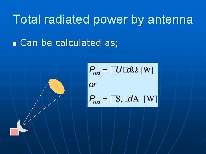 Total radiated power by antenna n Can be calculated as; 