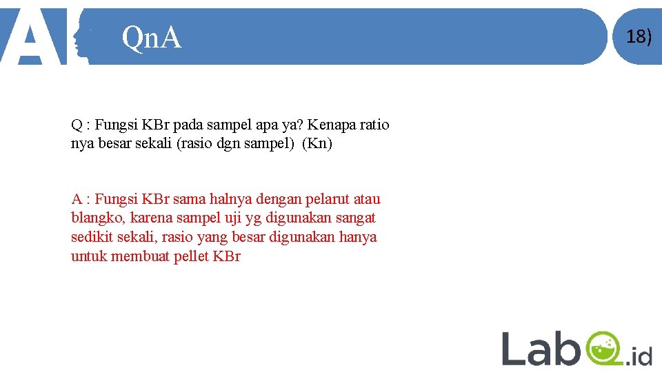 Qn. A Q : Fungsi KBr pada sampel apa ya? Kenapa ratio nya besar