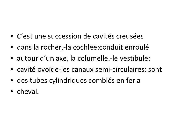  • • • C’est une succession de cavités creusées dans la rocher, -la