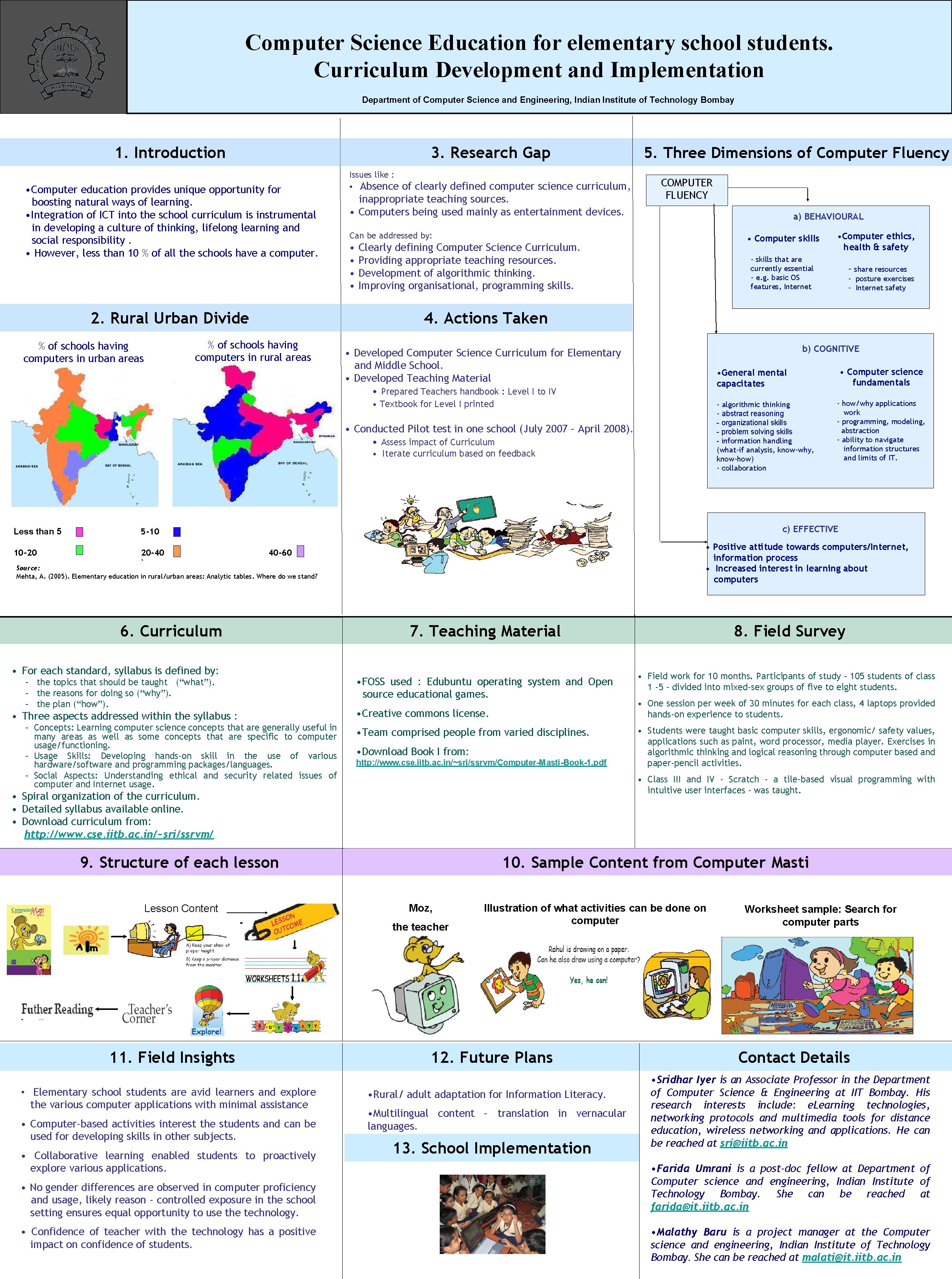 Computer Science Education for elementary school students. Curriculum Development and Implementation Department of Computer Computer Science Education for elementary school students. Curriculum Development and Implementation Department of Computer