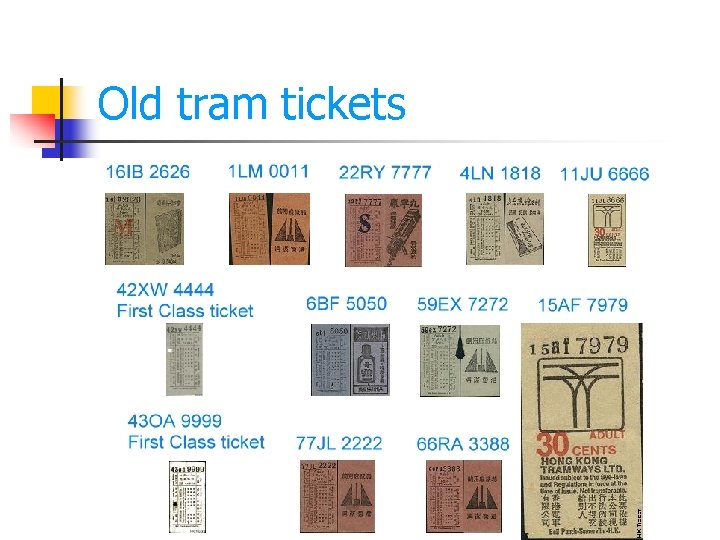 Old tram tickets 