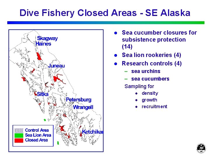 Dive Fishery Closed Areas - SE Alaska Sea cucumber closures for subsistence protection (14)