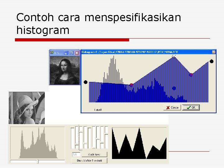 Contoh cara menspesifikasikan histogram 