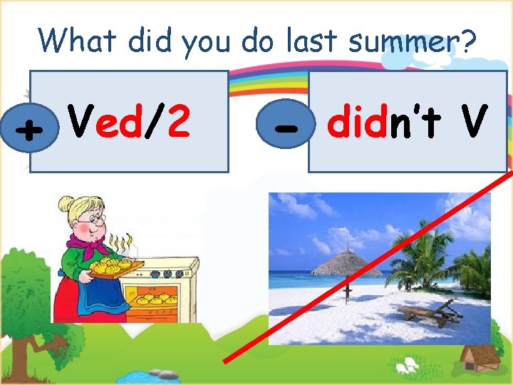 What did you do last summer? + Ved/2 - didn’t V 